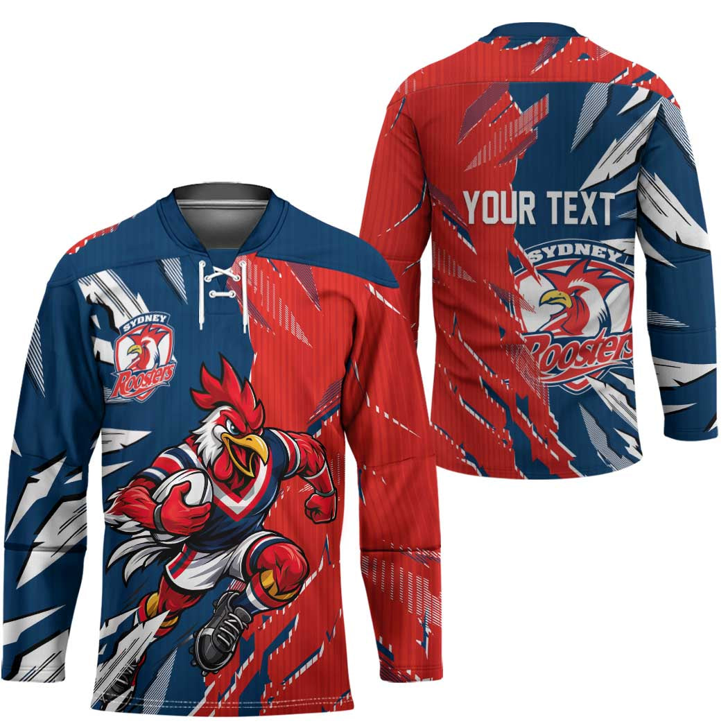 Personalized Sydney Roosters Hockey Jersey Dynamic Lightning Mascot Rugby Australia