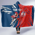 Personalized Sydney Roosters Hooded Blanket Dynamic Lightning Mascot Rugby Australia