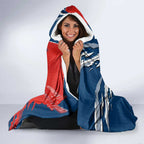 Personalized Sydney Roosters Hooded Blanket Dynamic Lightning Mascot Rugby Australia