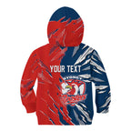 Personalized Sydney Roosters Kid Hoodie Dynamic Lightning Mascot Rugby Australia