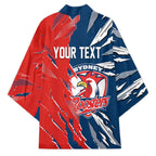 Personalized Sydney Roosters Kimono Dynamic Lightning Mascot Rugby Australia