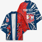 Personalized Sydney Roosters Kimono Dynamic Lightning Mascot Rugby Australia