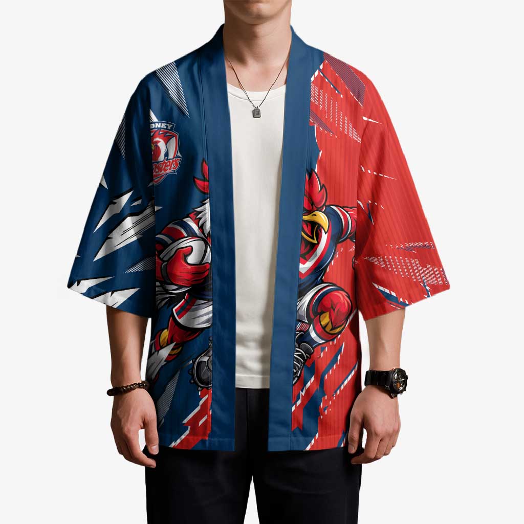 Personalized Sydney Roosters Kimono Dynamic Lightning Mascot Rugby Australia