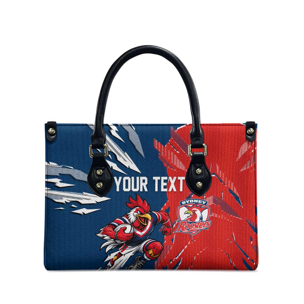 Personalized Sydney Roosters Leather Bag Dynamic Lightning Mascot Rugby Australia