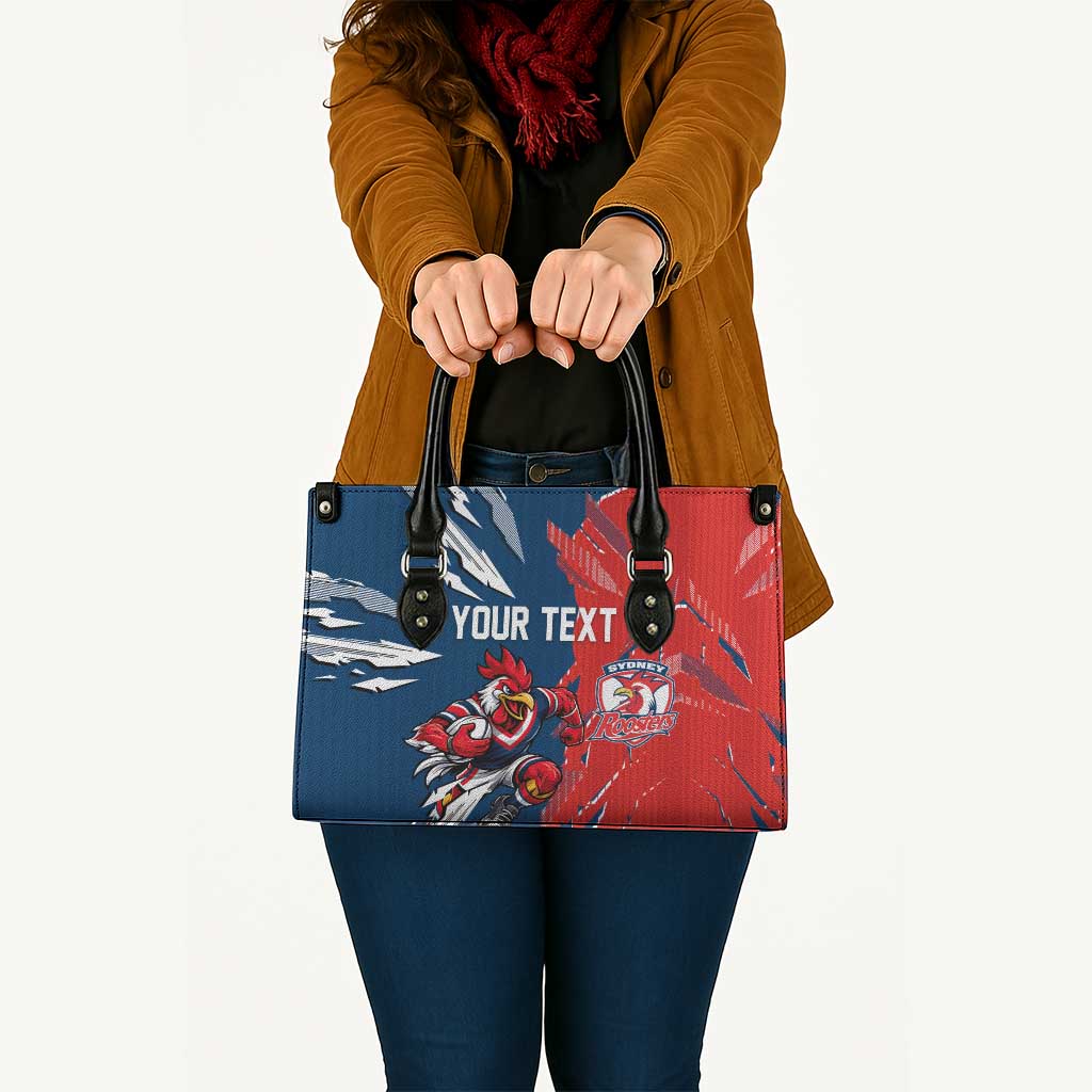 Personalized Sydney Roosters Leather Bag Dynamic Lightning Mascot Rugby Australia