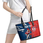 Personalized Sydney Roosters Leather Tote Bag Dynamic Lightning Mascot Rugby Australia