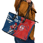 Personalized Sydney Roosters Leather Tote Bag Dynamic Lightning Mascot Rugby Australia