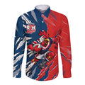 Personalized Sydney Roosters Long Sleeve Button Shirt Dynamic Lightning Mascot Rugby Australia