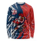 Personalized Sydney Roosters Long Sleeve Shirt Dynamic Lightning Mascot Rugby Australia