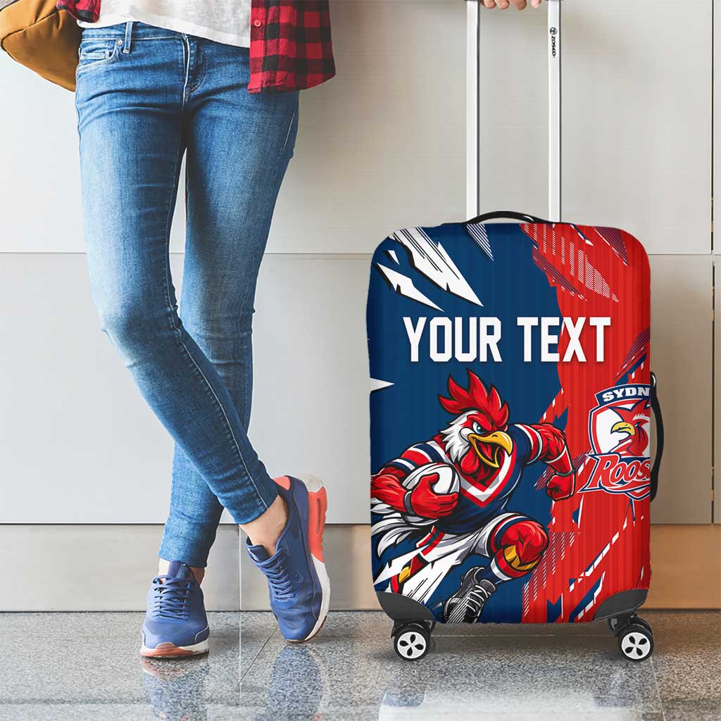 Personalized Sydney Roosters Luggage Cover Dynamic Lightning Mascot Rugby Australia
