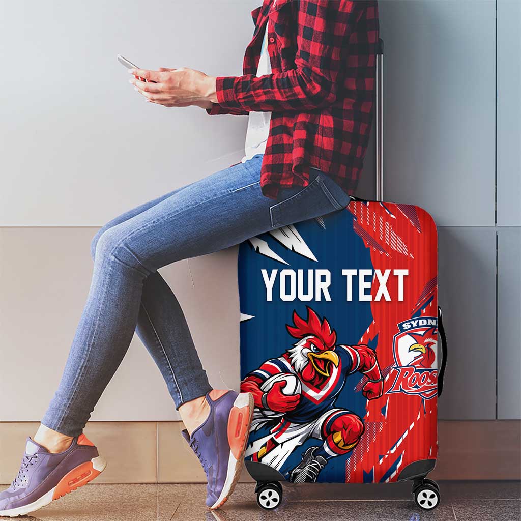 Personalized Sydney Roosters Luggage Cover Dynamic Lightning Mascot Rugby Australia