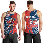 Personalized Sydney Roosters Men Tank Top Dynamic Lightning Mascot Rugby Australia