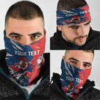 Personalized Sydney Roosters Neck Gaiter Dynamic Lightning Mascot Rugby Australia