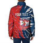 Personalized Sydney Roosters Padded Jacket Dynamic Lightning Mascot Rugby Australia