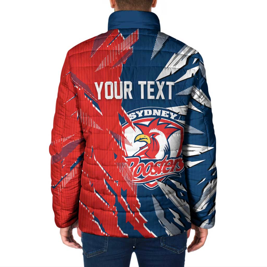 Personalized Sydney Roosters Padded Jacket Dynamic Lightning Mascot Rugby Australia