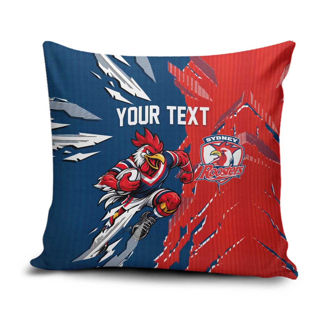 Personalized Sydney Roosters Pillow Cover Dynamic Lightning Mascot Rugby Australia