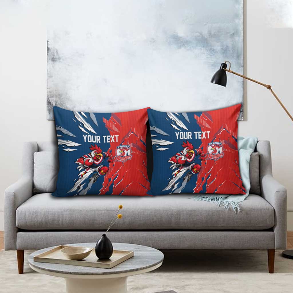 Personalized Sydney Roosters Pillow Cover Dynamic Lightning Mascot Rugby Australia