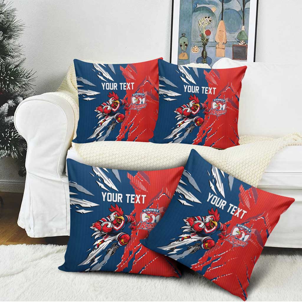 Personalized Sydney Roosters Pillow Cover Dynamic Lightning Mascot Rugby Australia