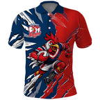 Personalized Sydney Roosters Polo Shirt Dynamic Lightning Mascot Rugby Australia