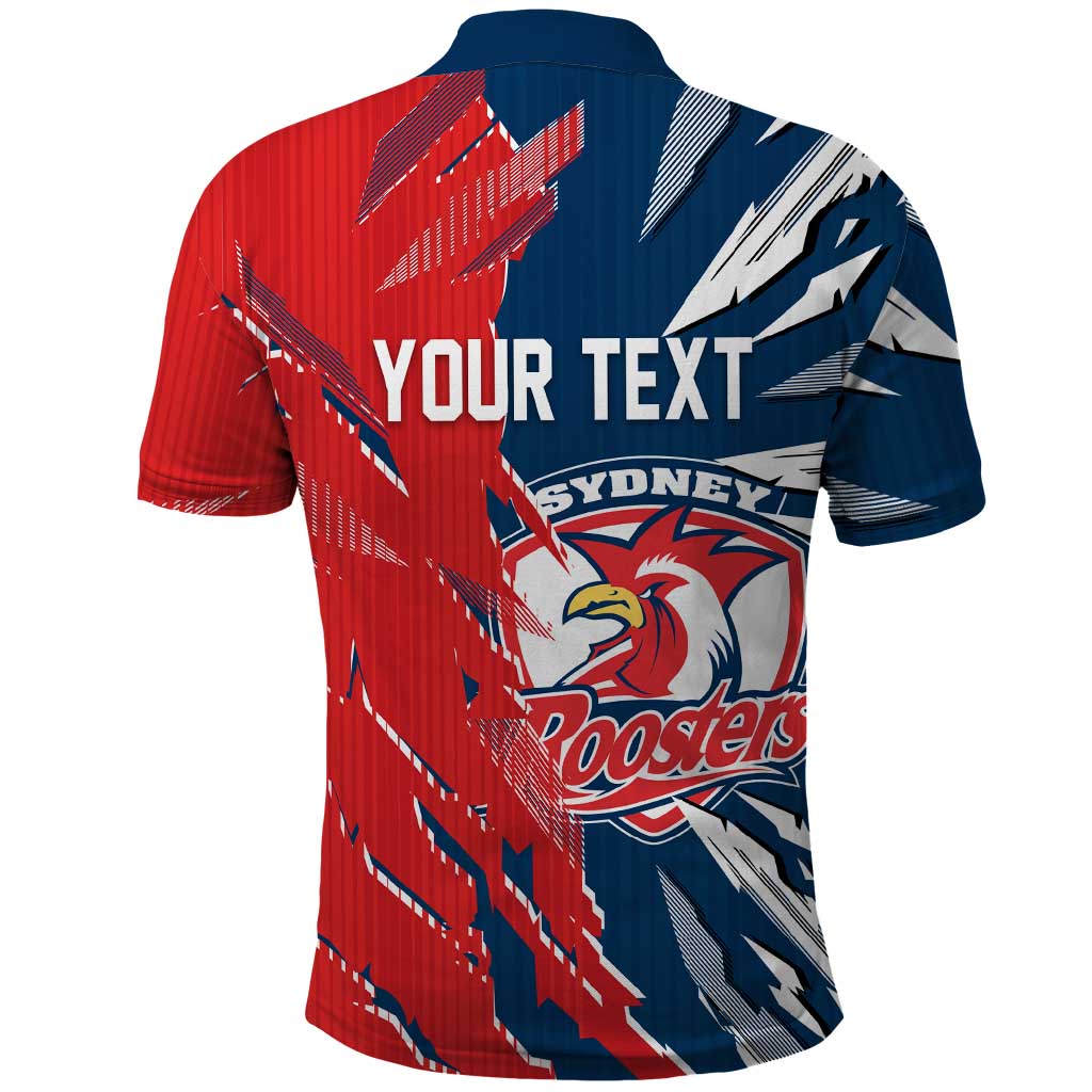 Personalized Sydney Roosters Polo Shirt Dynamic Lightning Mascot Rugby Australia