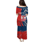 Personalized Sydney Roosters Puletasi Dynamic Lightning Mascot Rugby Australia