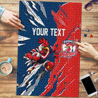Personalized Sydney Roosters Puzzle Dynamic Lightning Mascot Rugby Australia