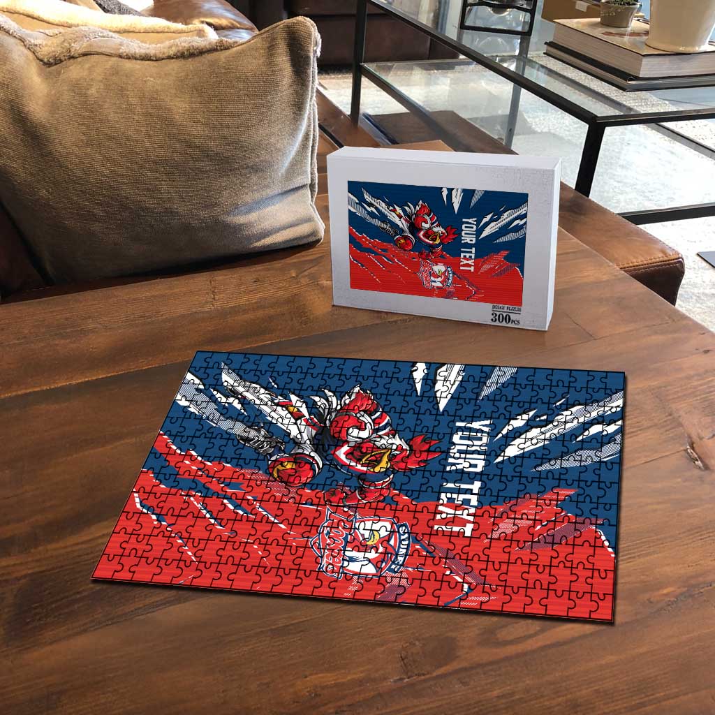 Personalized Sydney Roosters Puzzle Dynamic Lightning Mascot Rugby Australia