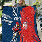 Personalized Sydney Roosters Quilt Dynamic Lightning Mascot Rugby Australia