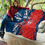 Personalized Sydney Roosters Quilt Dynamic Lightning Mascot Rugby Australia