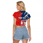 Personalized Sydney Roosters Raglan Cropped T Shirt Dynamic Lightning Mascot Rugby Australia