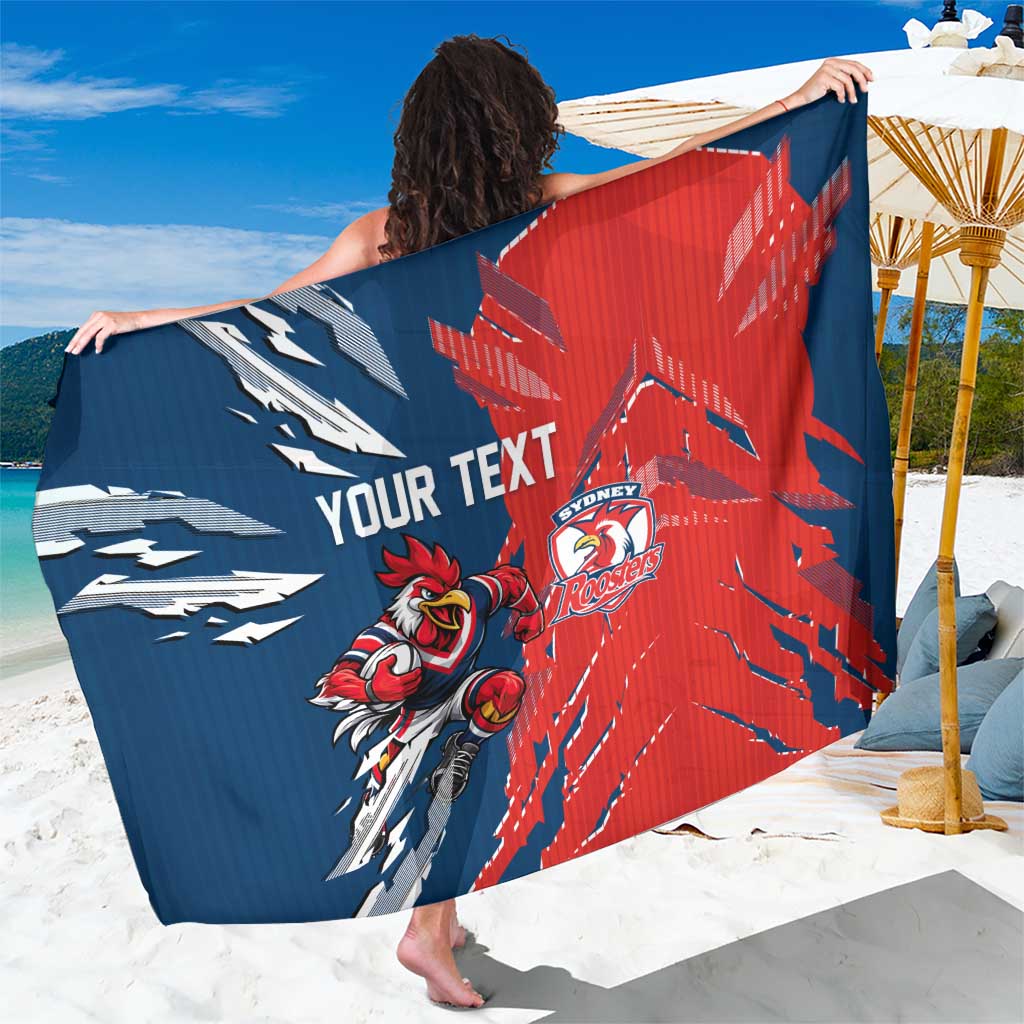 Personalized Sydney Roosters Sarong Dynamic Lightning Mascot Rugby Australia