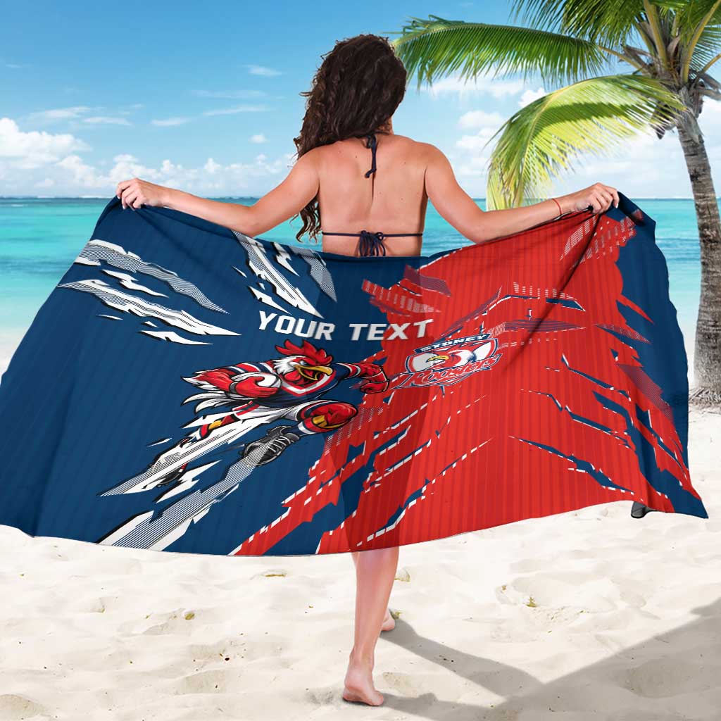 Personalized Sydney Roosters Sarong Dynamic Lightning Mascot Rugby Australia