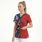 Personalized Sydney Roosters Scrub Top Dynamic Lightning Mascot Rugby Australia