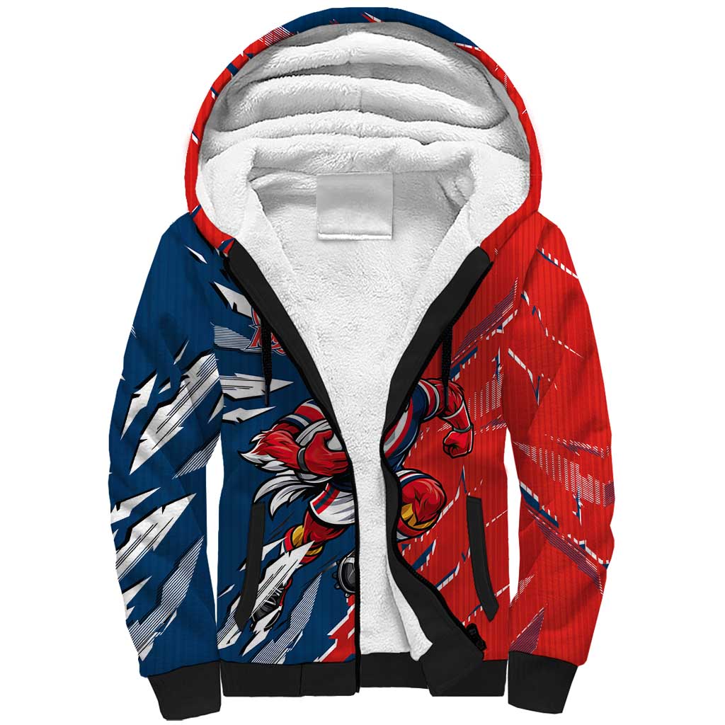 Personalized Sydney Roosters Sherpa Hoodie Dynamic Lightning Mascot Rugby Australia