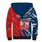 Personalized Sydney Roosters Sherpa Hoodie Dynamic Lightning Mascot Rugby Australia