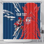 Personalized Sydney Roosters Shower Curtain Dynamic Lightning Mascot Rugby Australia