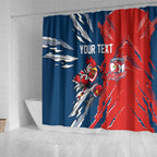 Personalized Sydney Roosters Shower Curtain Dynamic Lightning Mascot Rugby Australia
