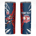 Personalized Sydney Roosters Skinny Tumbler Dynamic Lightning Mascot Rugby Australia