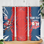 Personalized Sydney Roosters Skinny Tumbler Dynamic Lightning Mascot Rugby Australia