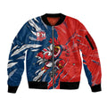 Personalized Sydney Roosters Sleeve Zip Bomber Jacket Dynamic Lightning Mascot Rugby Australia
