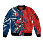 Personalized Sydney Roosters Sleeve Zip Bomber Jacket Dynamic Lightning Mascot Rugby Australia
