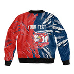 Personalized Sydney Roosters Sleeve Zip Bomber Jacket Dynamic Lightning Mascot Rugby Australia