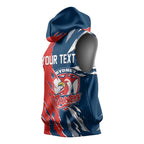 Personalized Sydney Roosters Sleeveless Hoodie Dynamic Lightning Mascot Rugby Australia