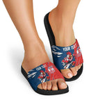 Personalized Sydney Roosters Slide Sandals Dynamic Lightning Mascot Rugby Australia
