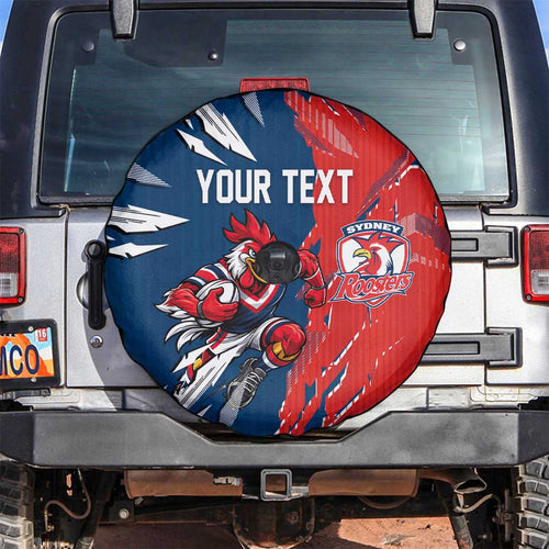 Personalized Sydney Roosters Spare Tire Cover Dynamic Lightning Mascot Rugby Australia