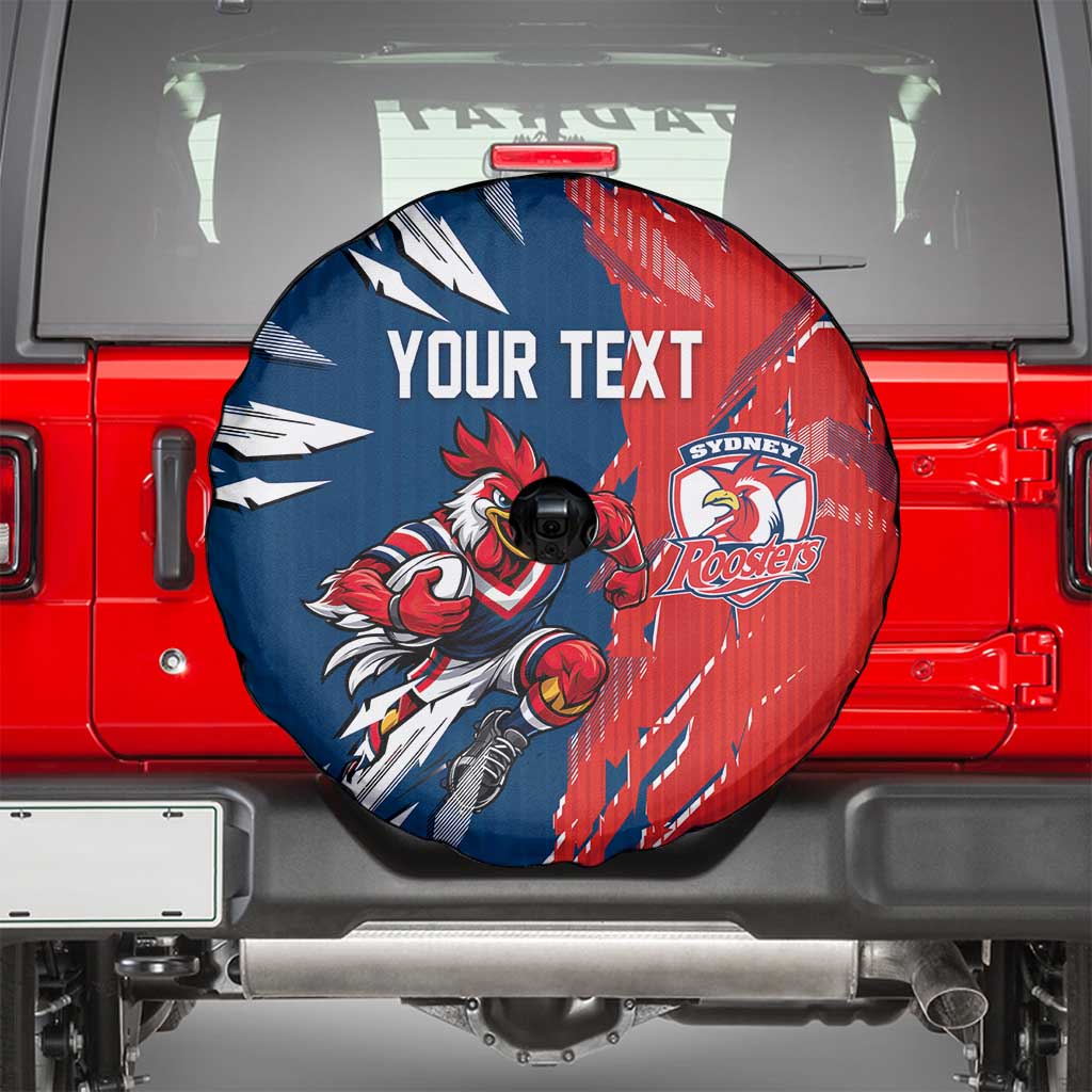 Personalized Sydney Roosters Spare Tire Cover Dynamic Lightning Mascot Rugby Australia