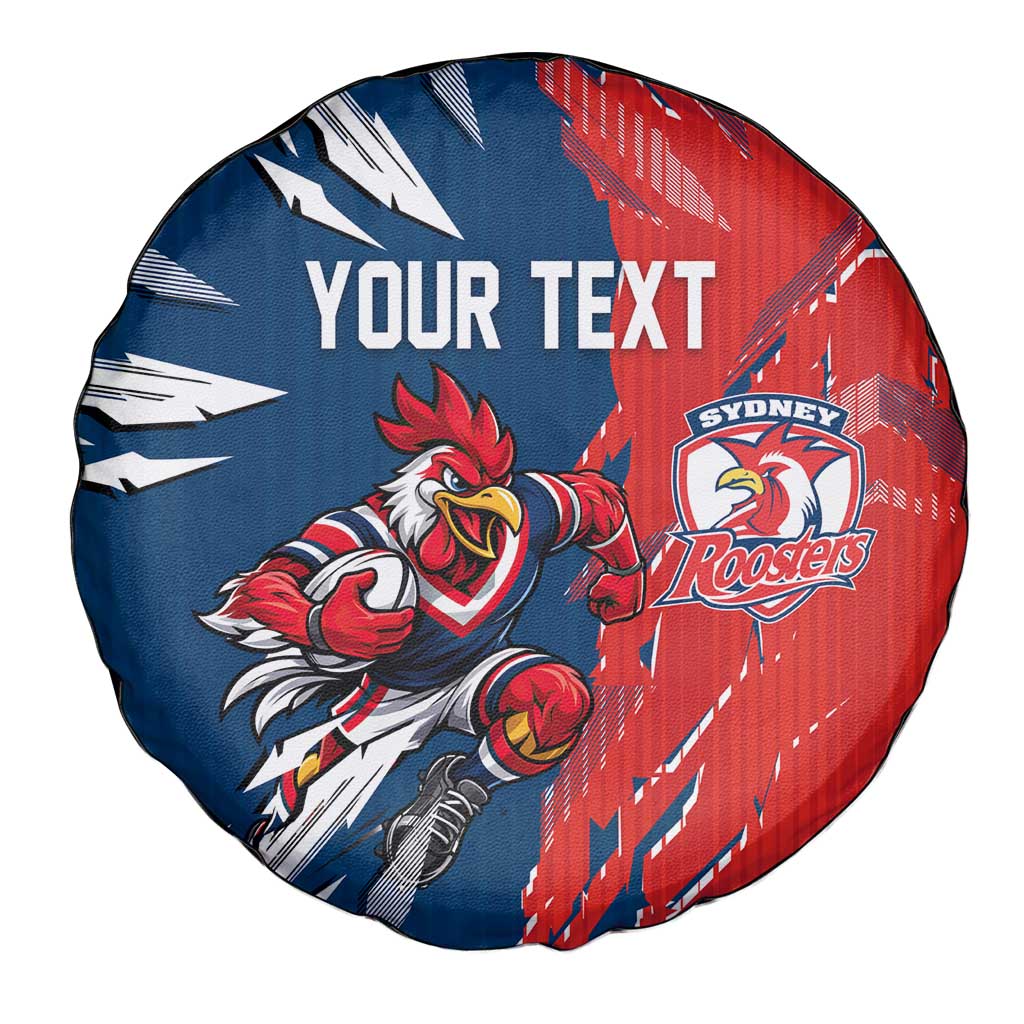 Personalized Sydney Roosters Spare Tire Cover Dynamic Lightning Mascot Rugby Australia