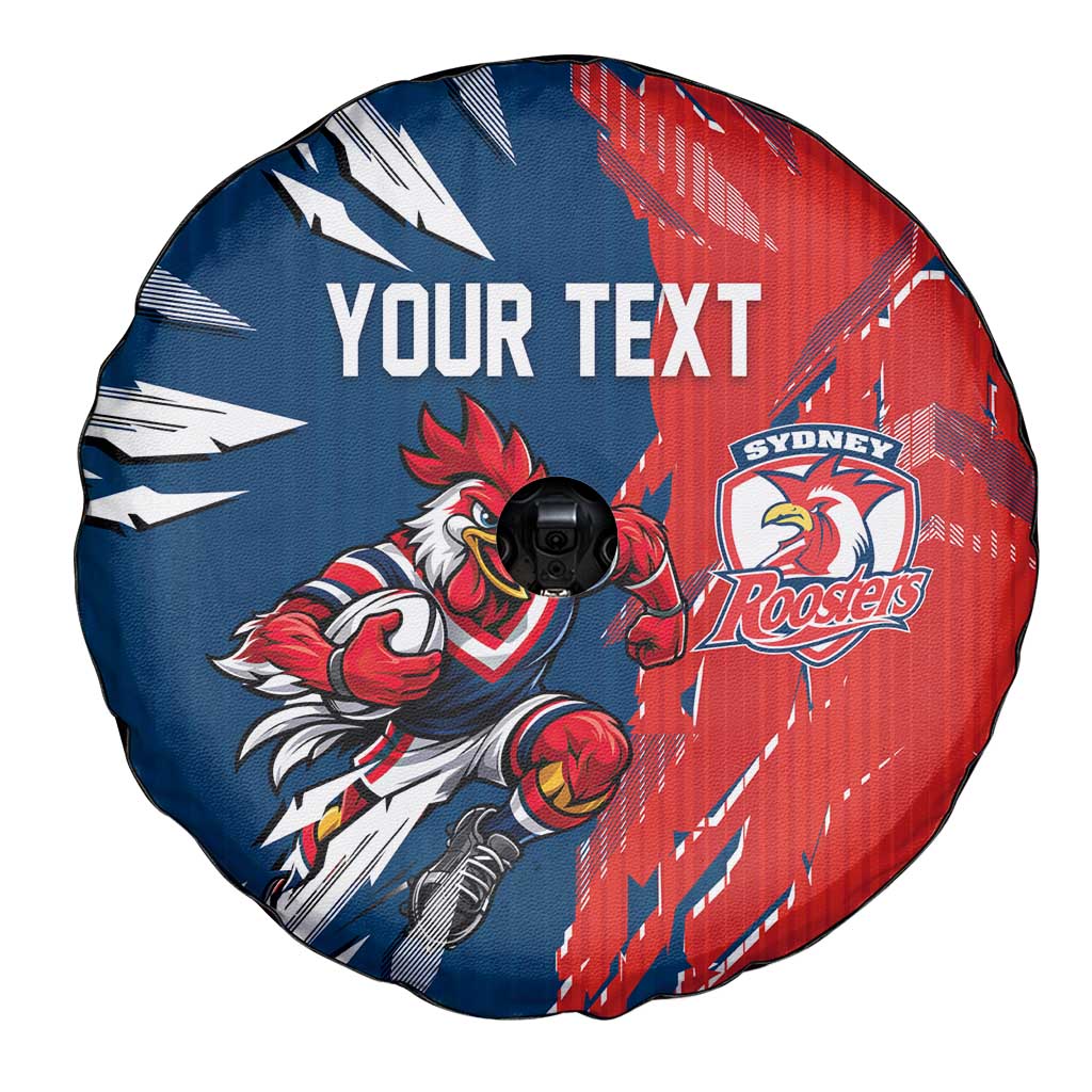 Personalized Sydney Roosters Spare Tire Cover Dynamic Lightning Mascot Rugby Australia