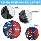 Personalized Sydney Roosters Spare Tire Cover Dynamic Lightning Mascot Rugby Australia