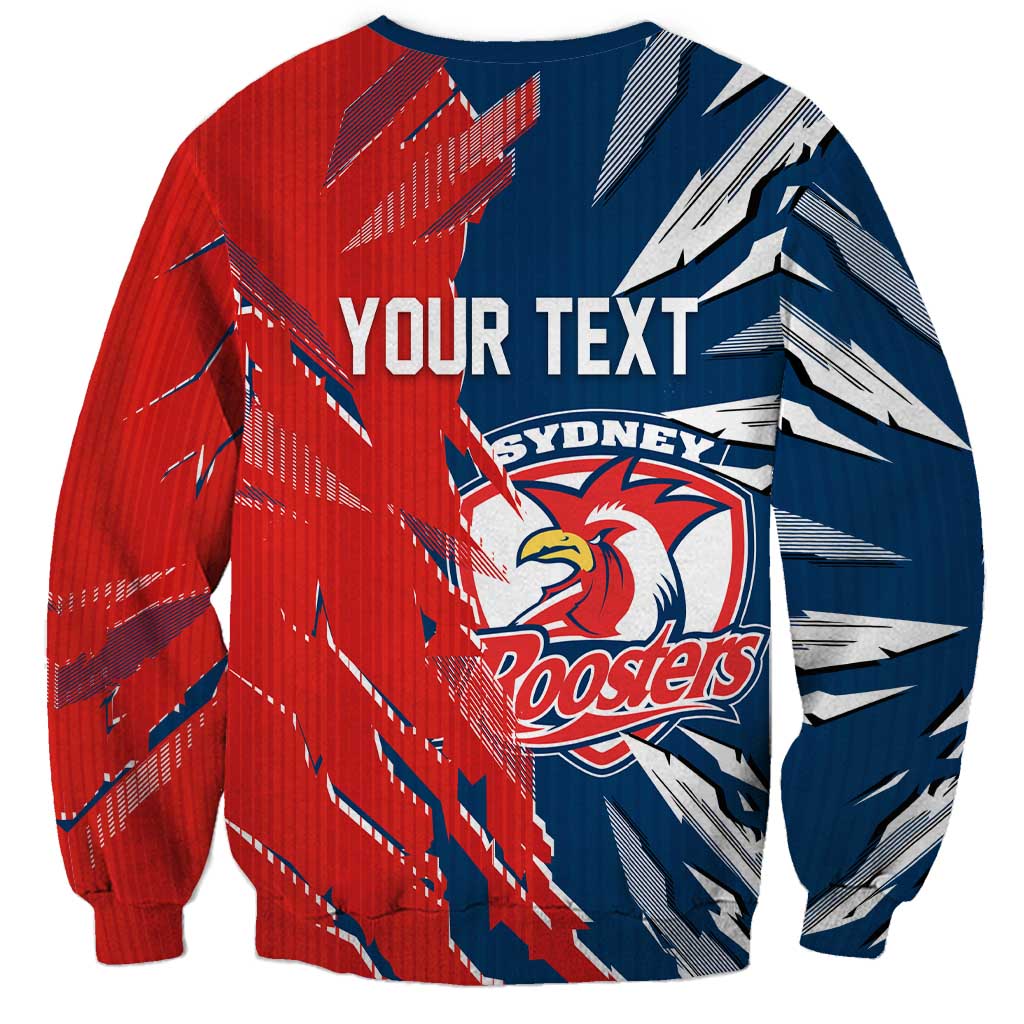 Personalized Sydney Roosters Sweatshirt Dynamic Lightning Mascot Rugby Australia